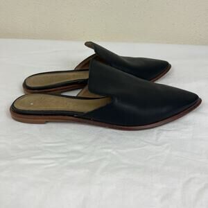 Madewell The Gemma Mules Flats Shoes Womens Size 5 Black Leather Slip On